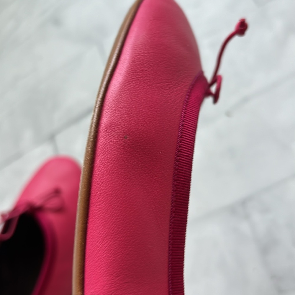 Saint Laurent Raspberry Dance Leather Ballet Flats - Picture 13 of 16